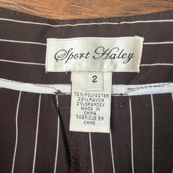 Y2K‎ Brown Pinstripe Mini Skirt Hidden Shorts Women 4 Officecore Preppy Academia - Picture 7 of 7